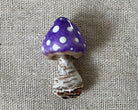 Handmade mushroom polymer clay brooch pin close up