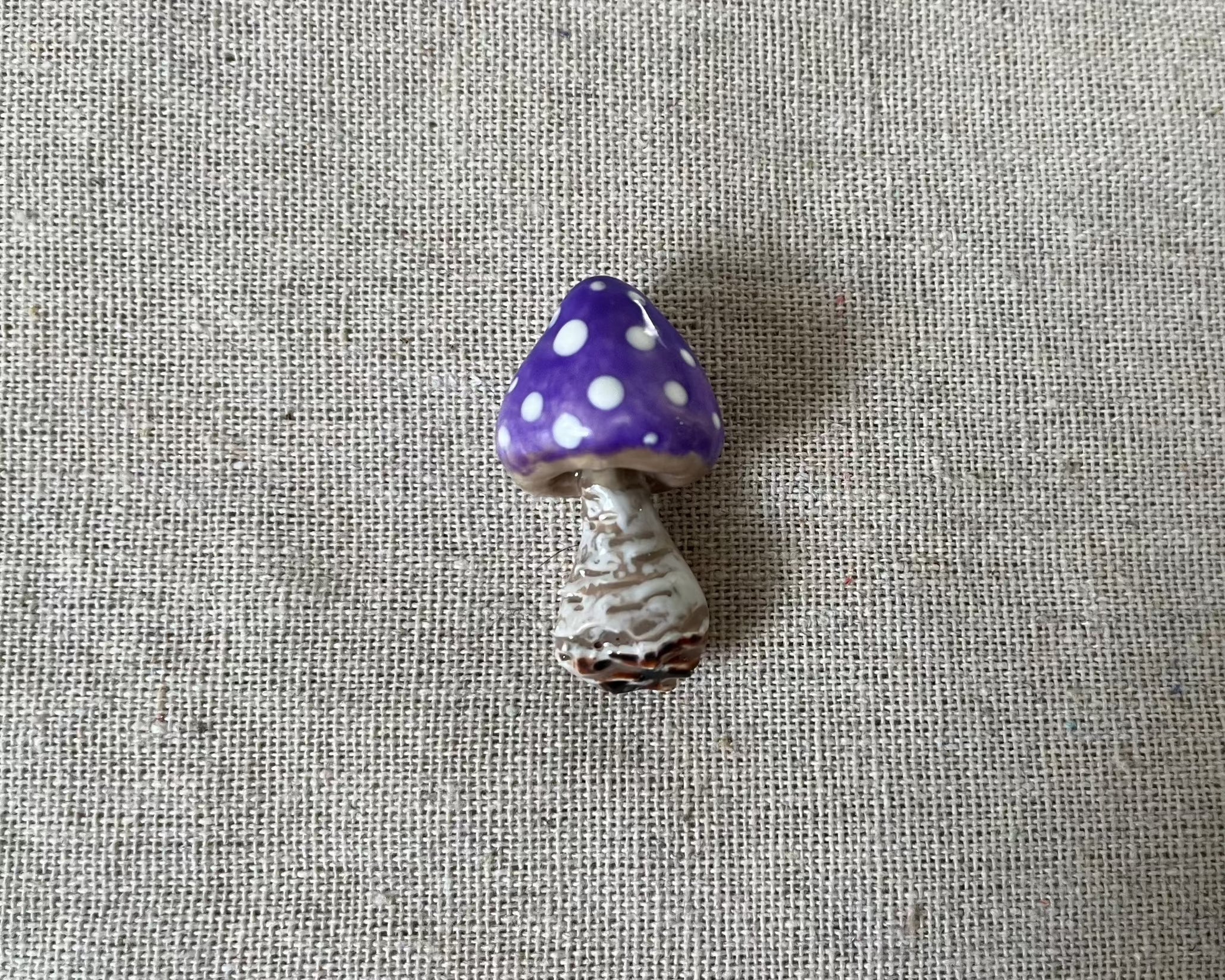 Handmade mushroom polymer clay brooch pin