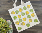 Hand printed lemon and lime block print tote bag