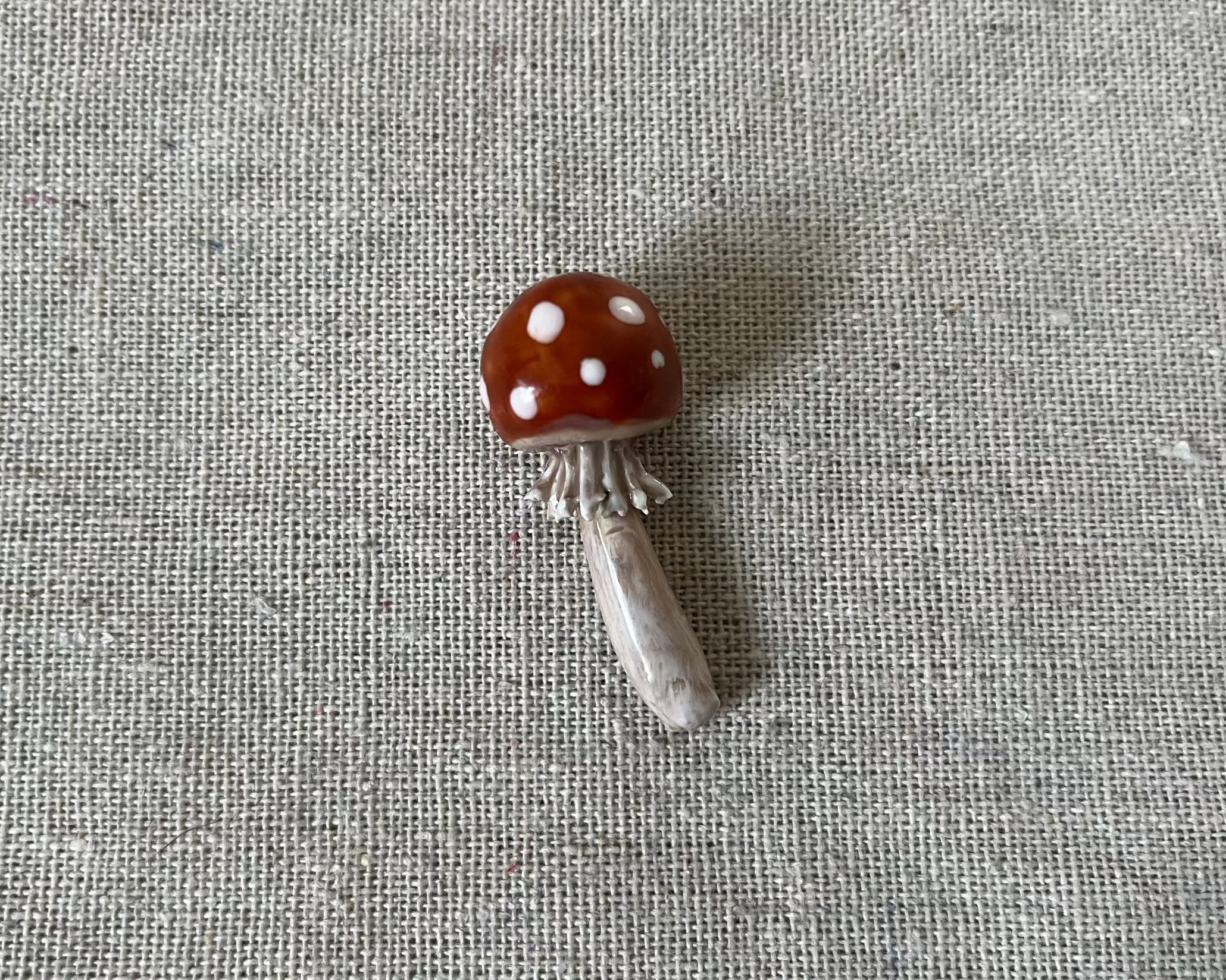 handmade mushroom polymer clay brooch pin