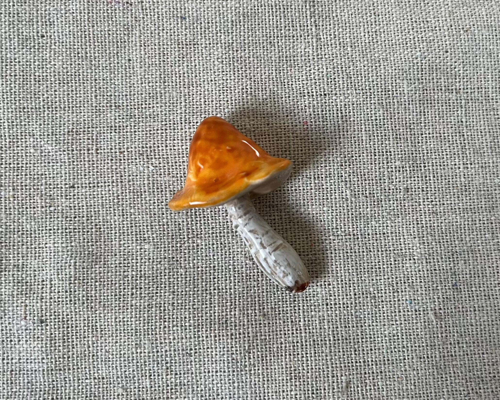 Handmade mushroom polymer clay brooch pin