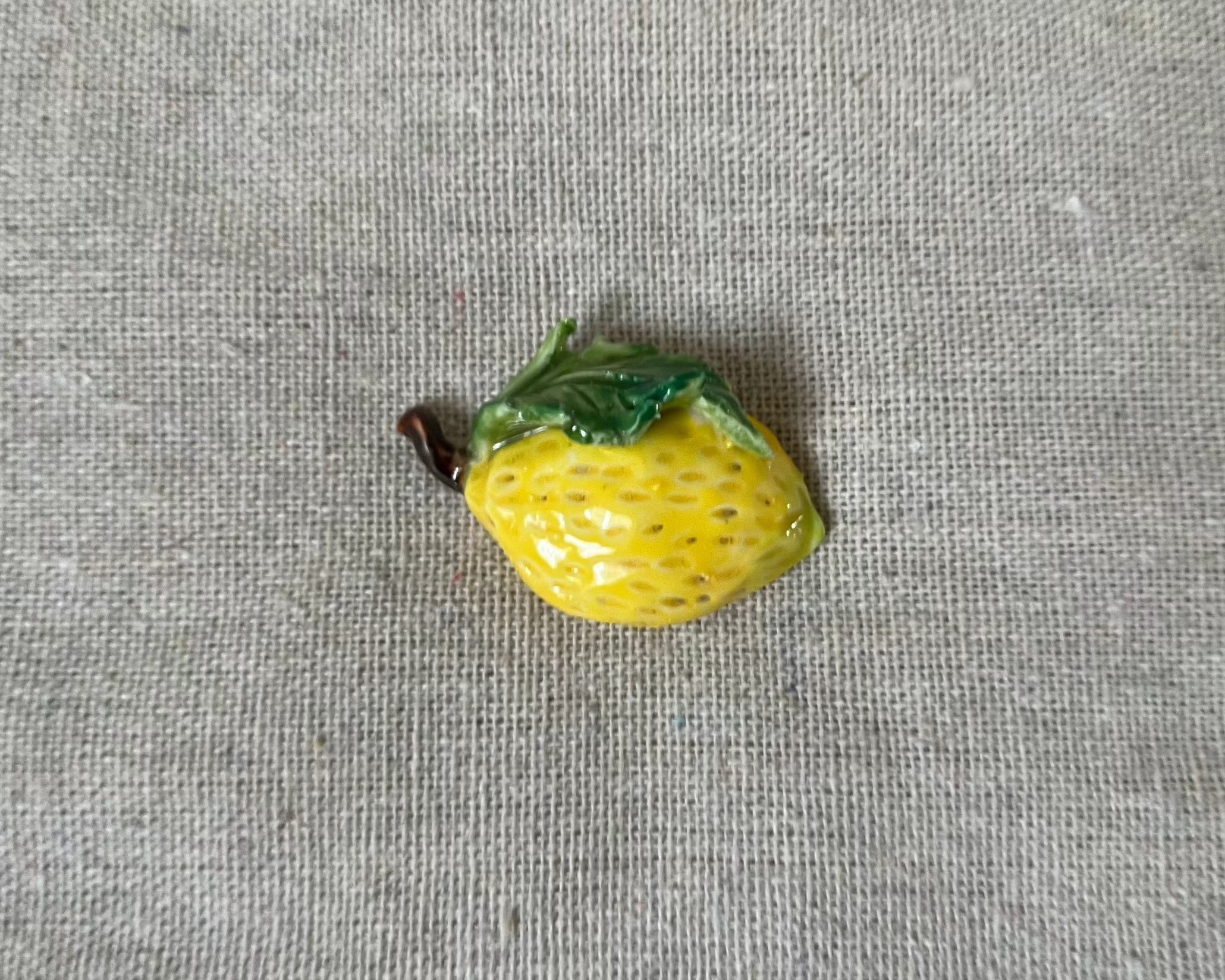 Handmade lemon polymer clay brooch pin