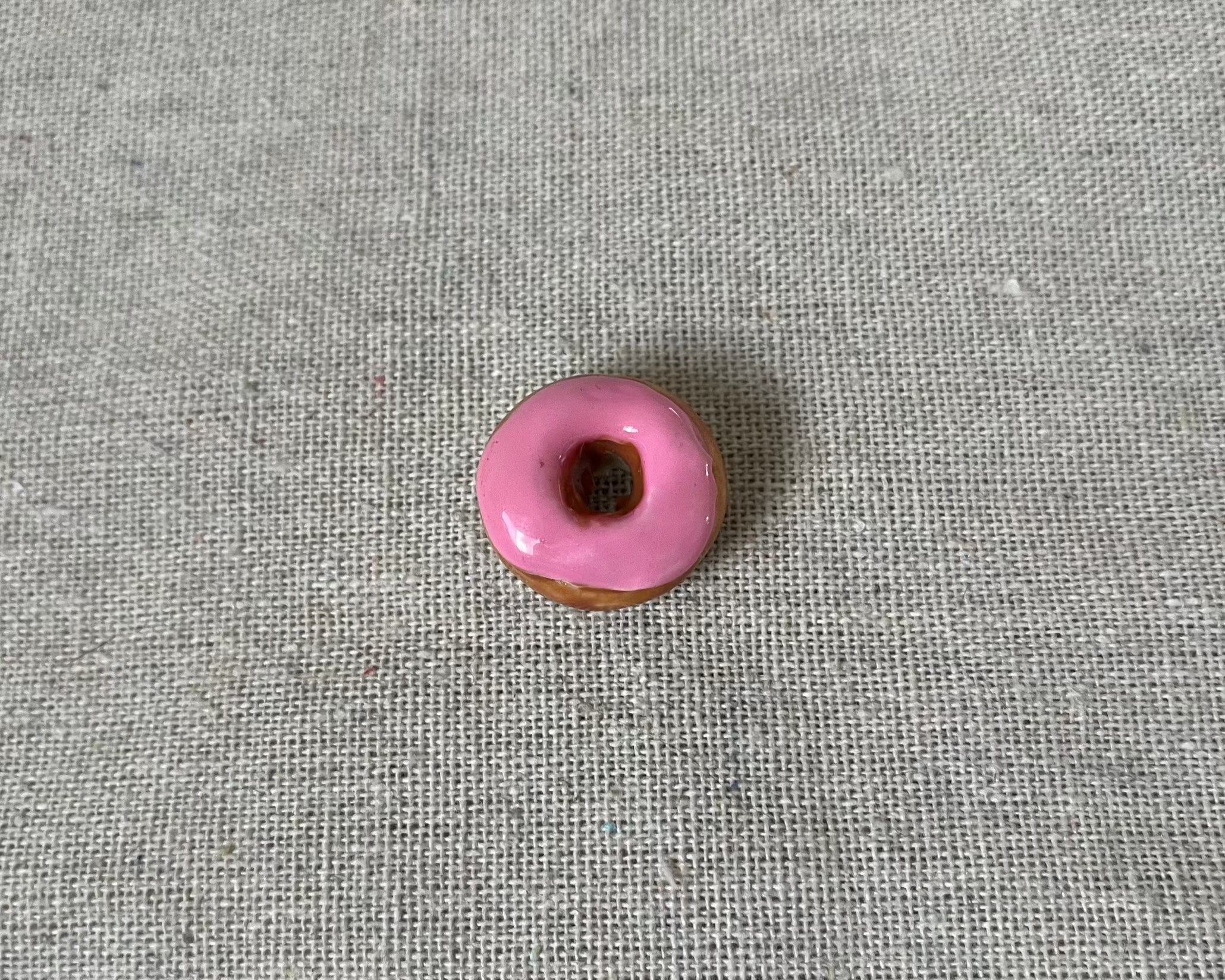 Doughnut handmade polymer clay brooch pin