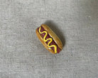 Handmade hot dog polymer clay brooch pin