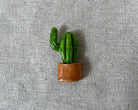 Cactus handmade polymer clay brooch pin